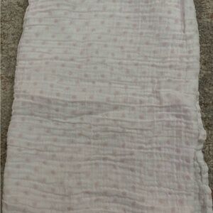 Soft Pink Polka Dot Muslin Blanket